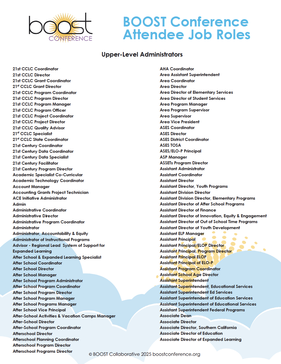 2025 BOOST Conference Attendee Job Roles