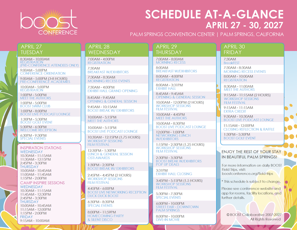 2027 Schedule At A Glance