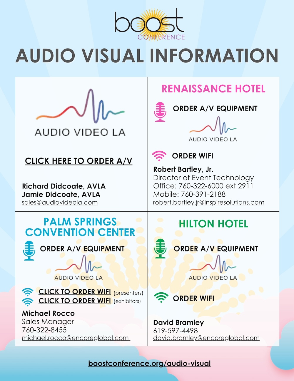 BOOST Conference Audio Visual info flyer 2026