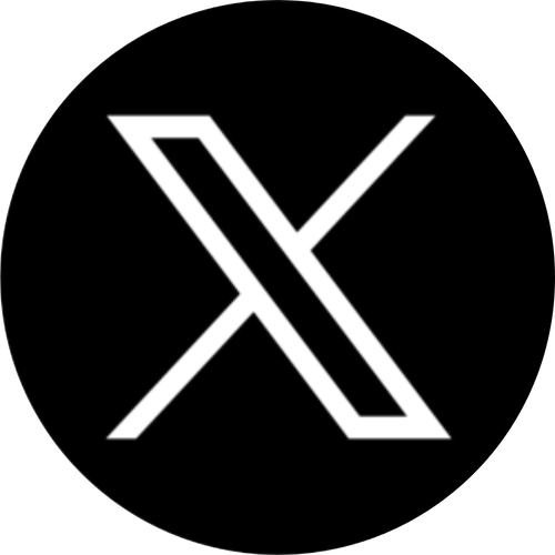 Twitter X logo round