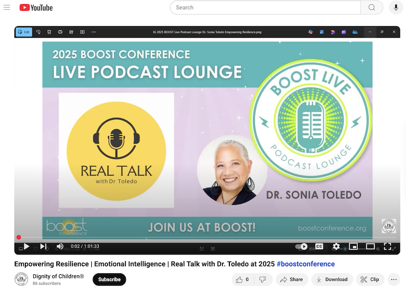 Empowering Resilience Emotional Intelligence Real Talk with Dr. Toledo at 2025 boostconference podcast lounge